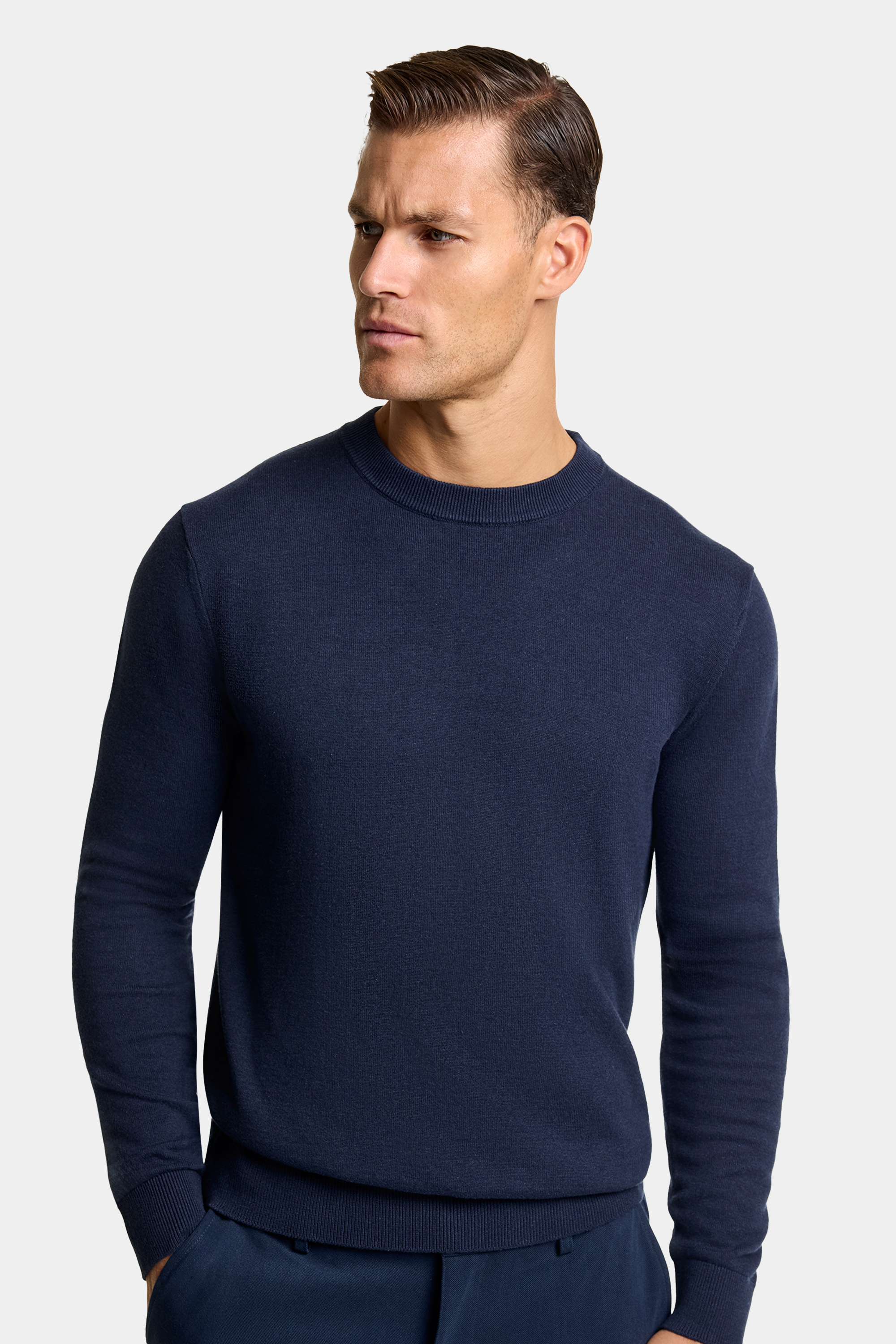 THE SANTONI CREWNECK SWEATER - Navy / Deep Stone