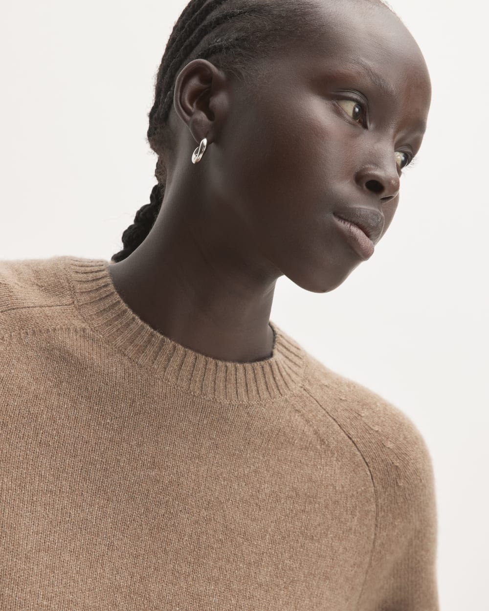 The Boxy Crew in Cashmere | Heathered Woodsmoke