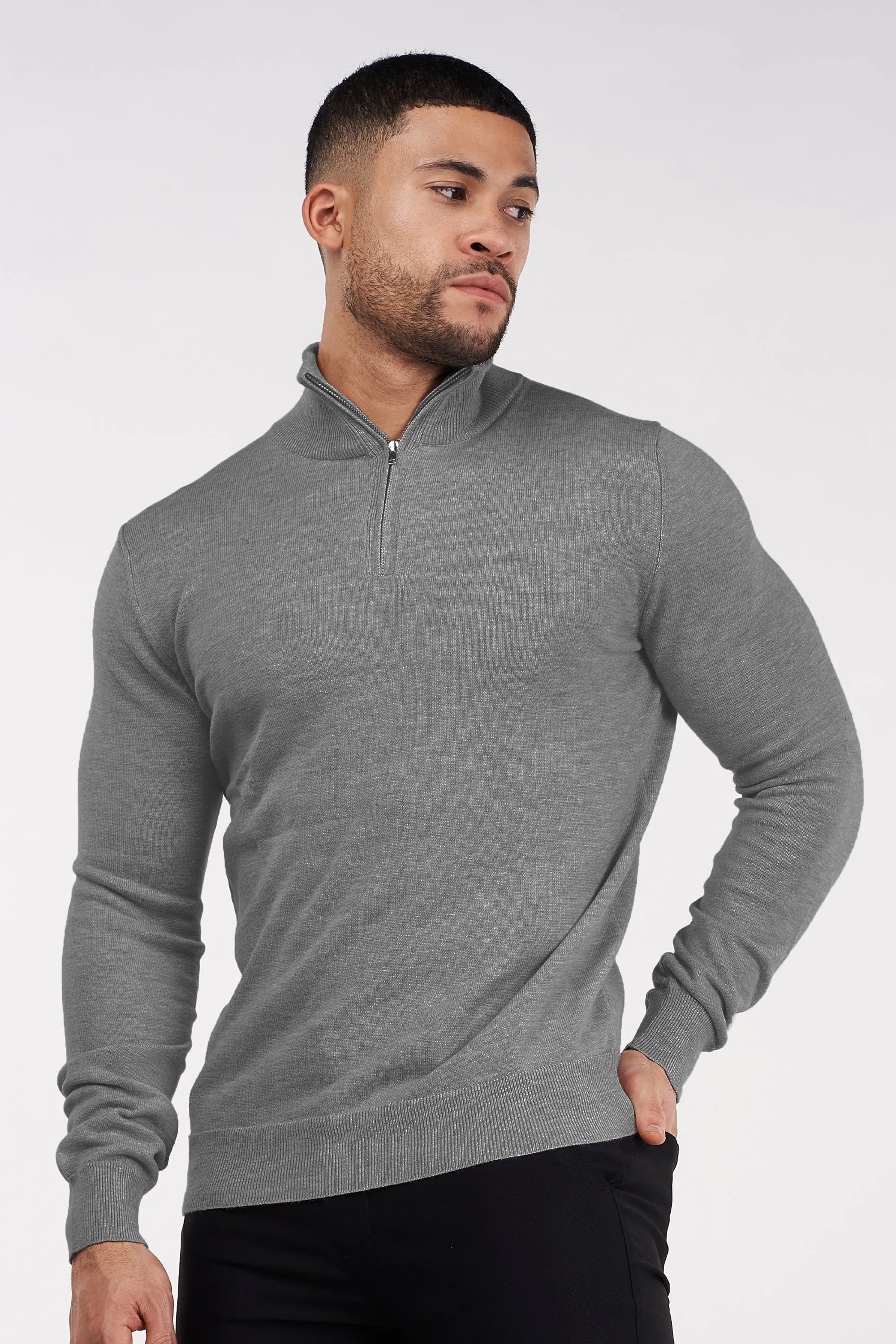 THE SANTONI HALF ZIP SWEATER