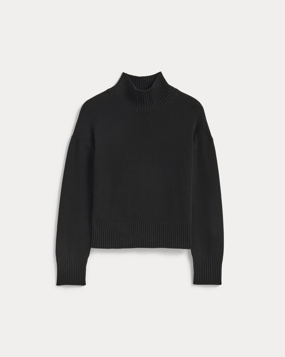 The Boxy Turtleneck in Everyday Cotton | Black