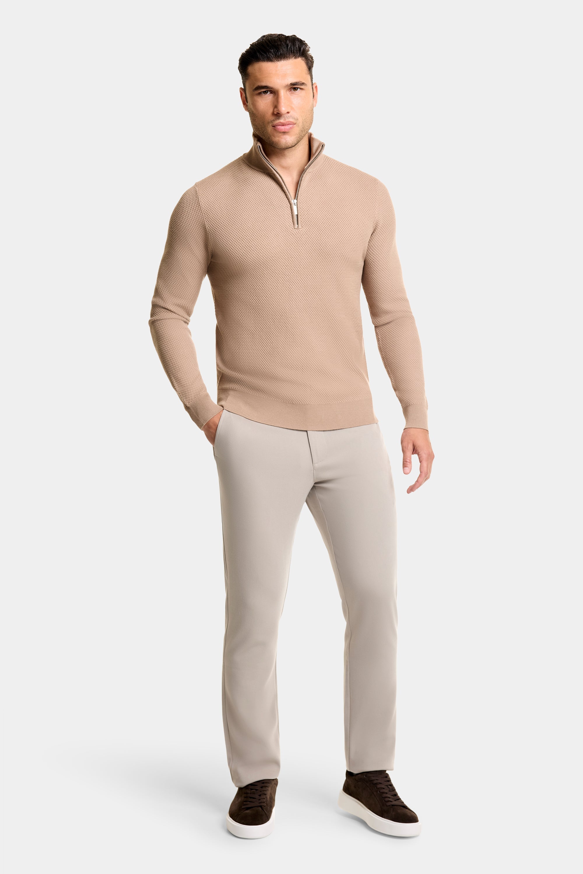 ZARVI FABIO QUARTER ZIP SWEATER