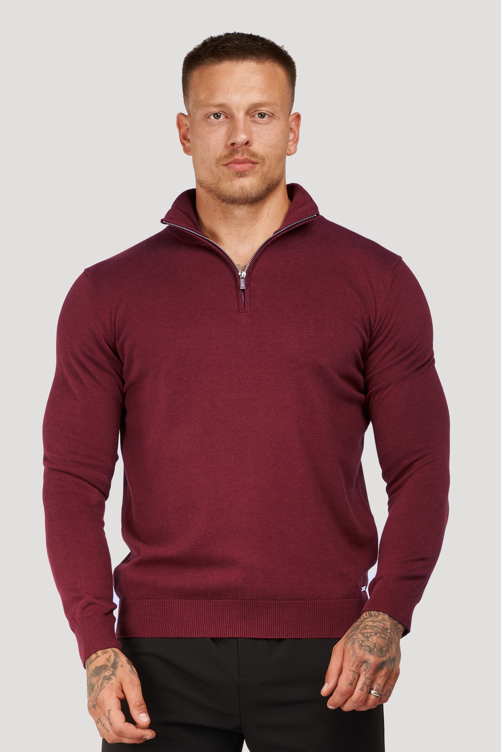 ZARVI SANTONI QUARTER ZIP SWEATER