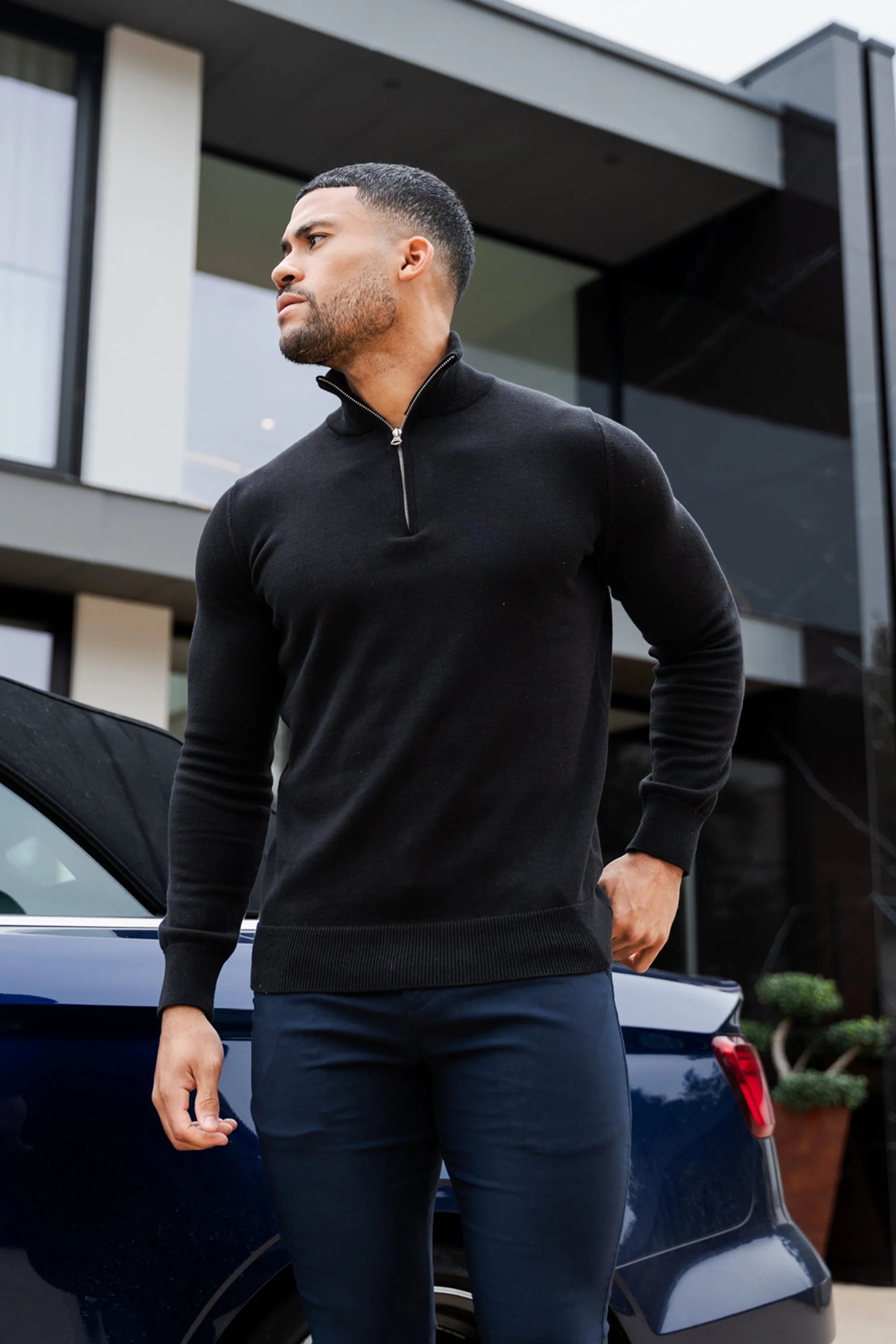 THE SANTONI HALF ZIP SWEATER