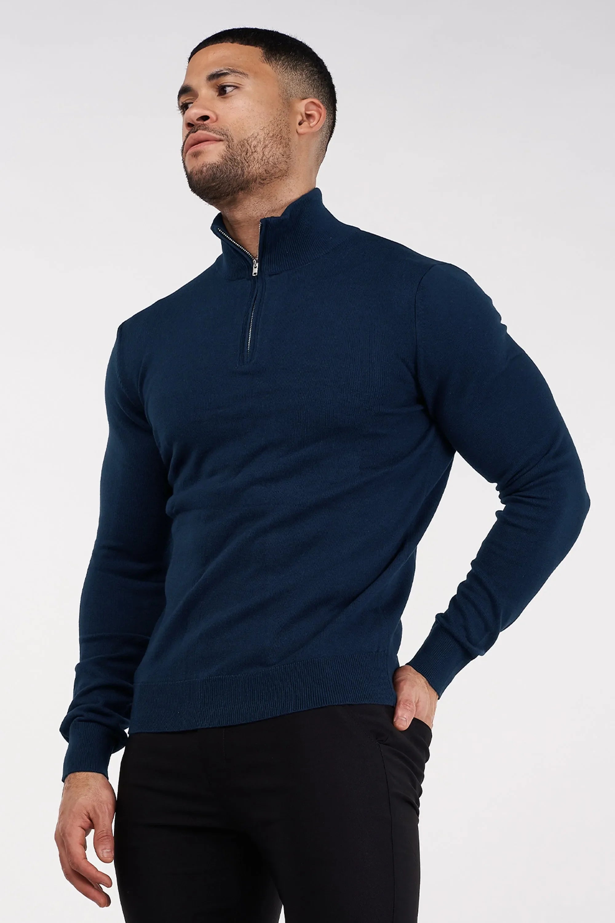 THE SANTONI HALF ZIP SWEATER