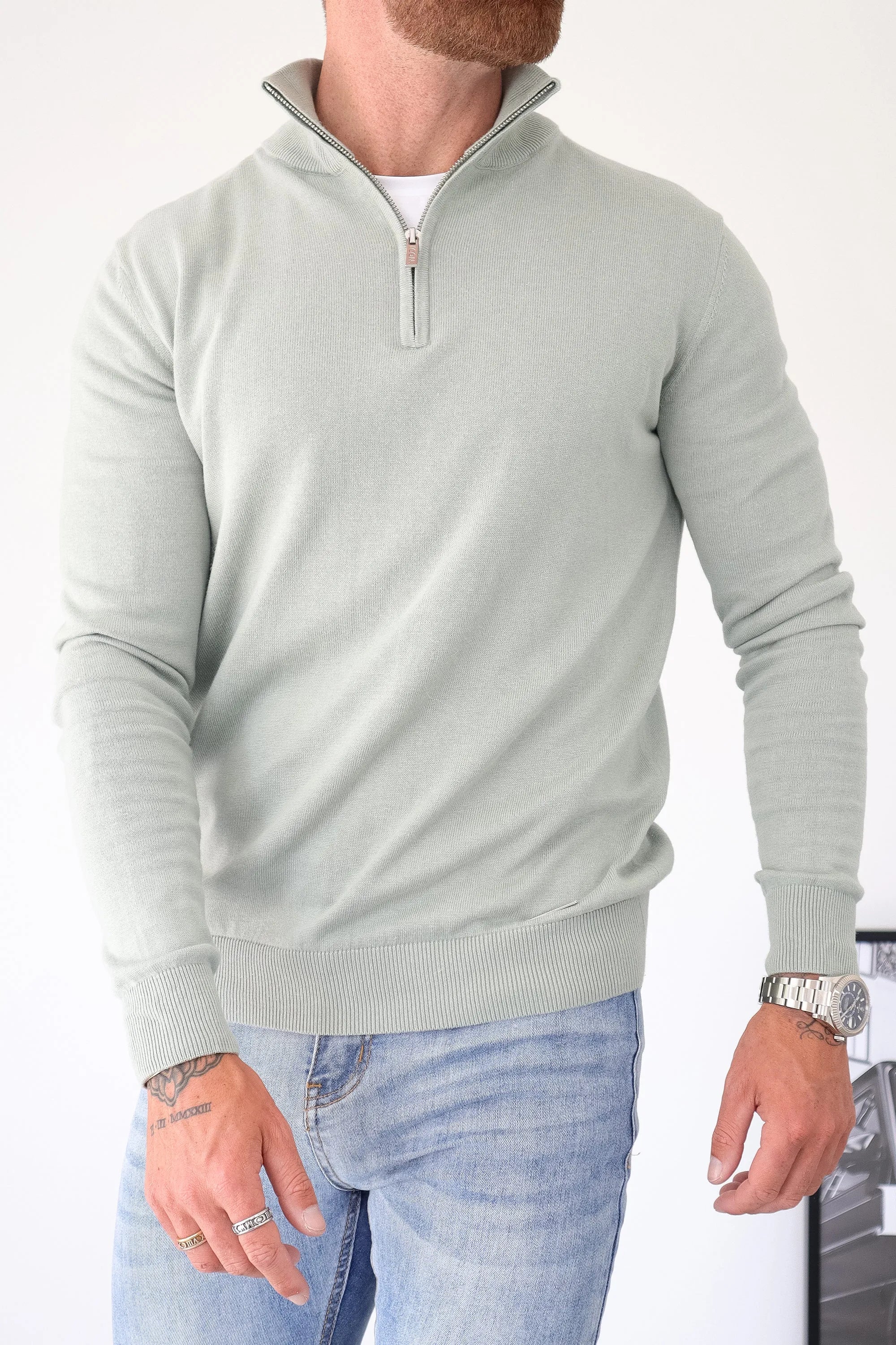 THE SANTONI HALF ZIP SWEATER