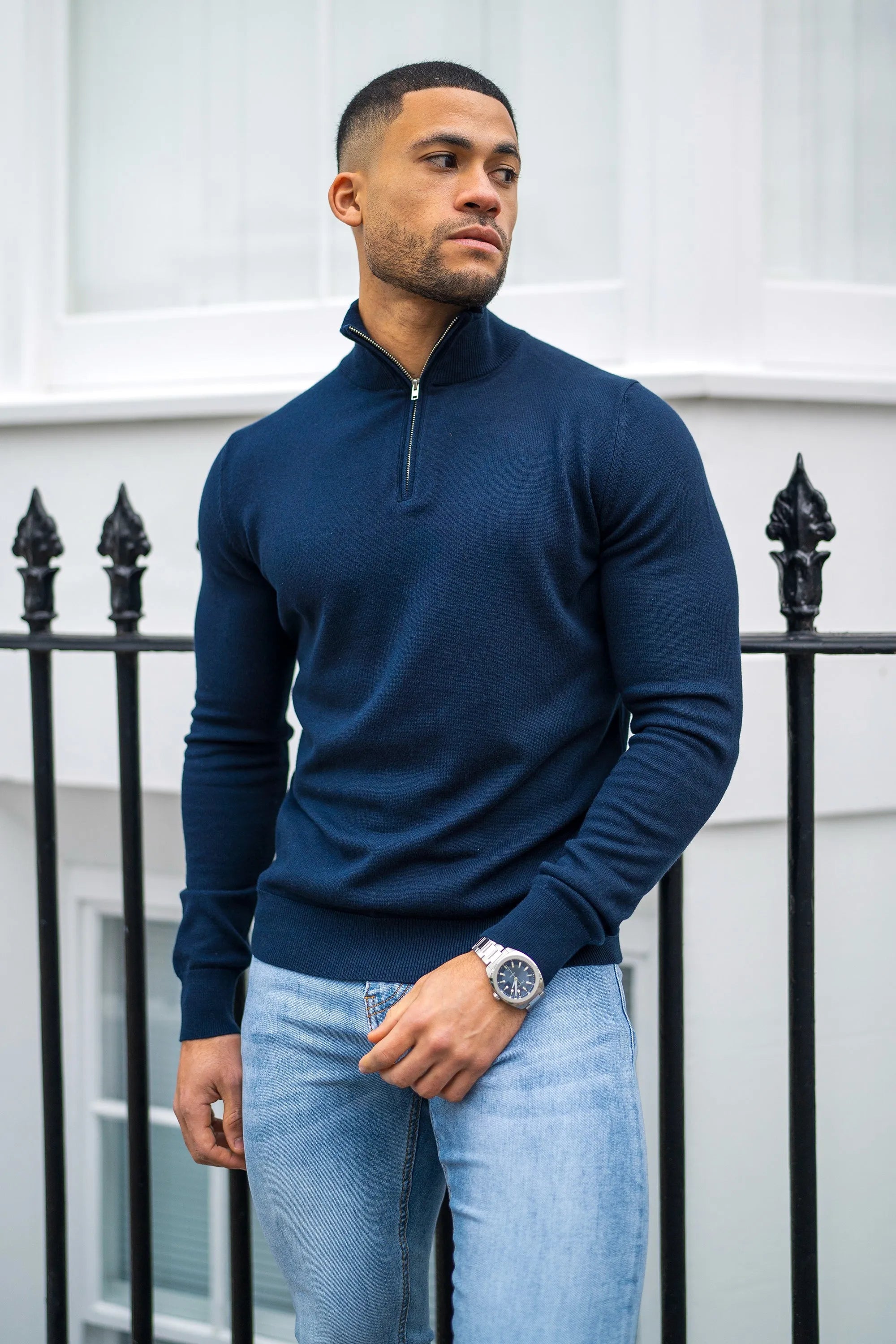 THE SANTONI HALF ZIP SWEATER