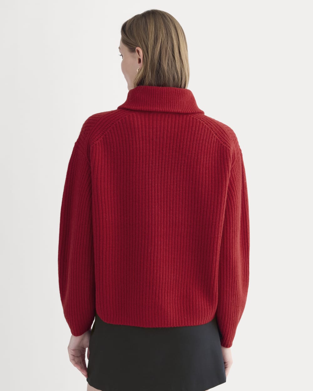 The Half-Zip Sweater in Luxe Merino | Berry Red