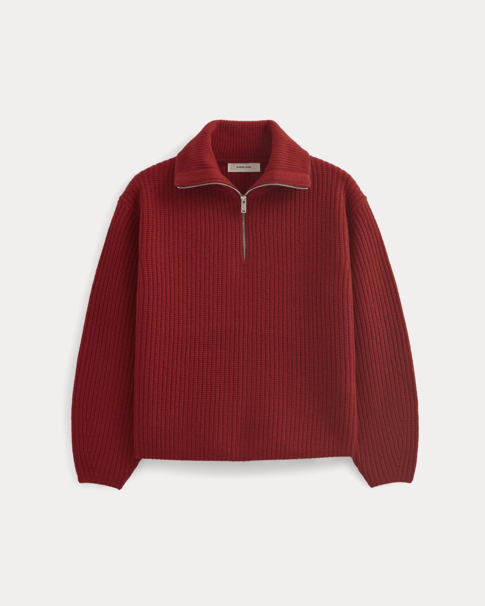 The Half-Zip Sweater in Luxe Merino | Berry Red