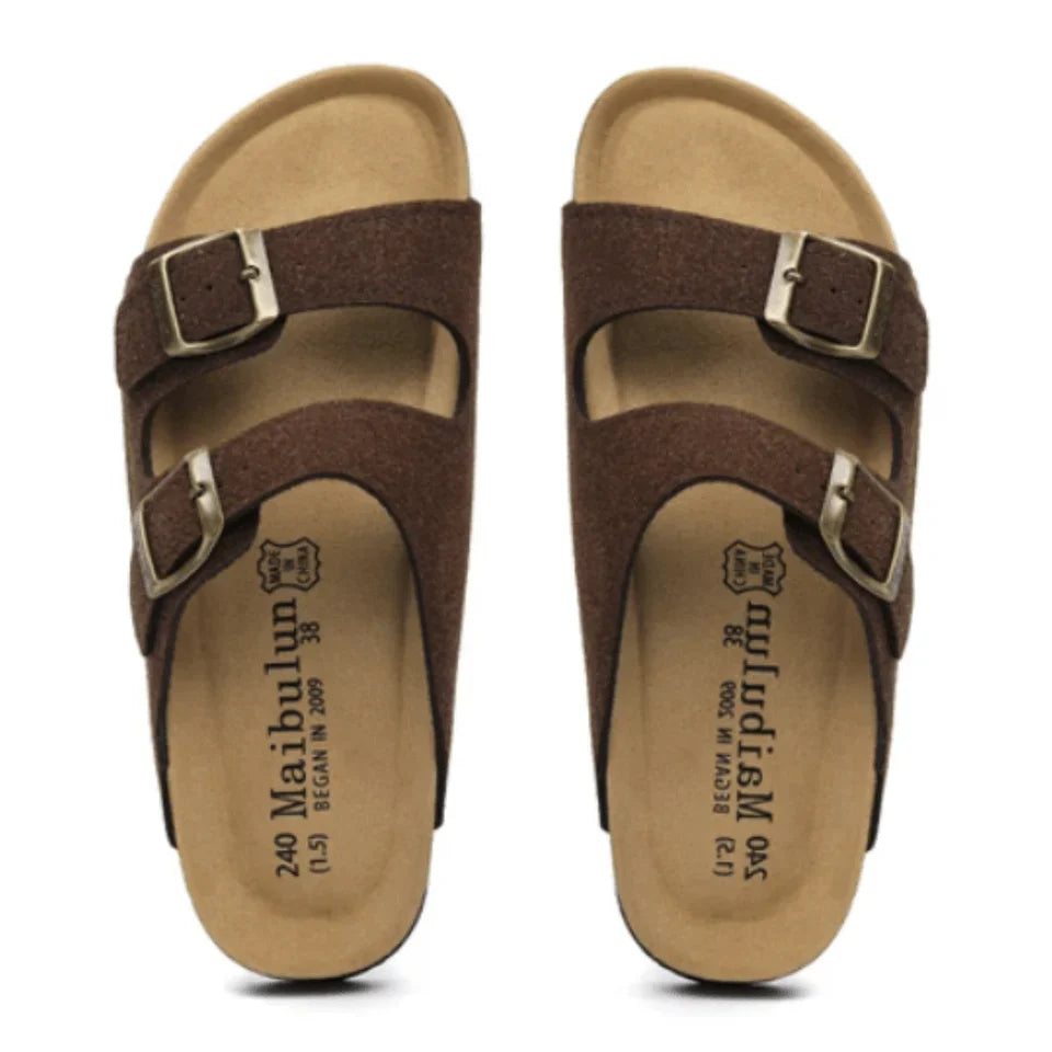 ZARVI Siena – Cork Double-Strap Sandal