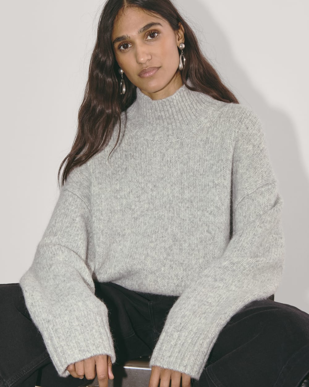 The Cloud Oversized Turtleneck | Heather Grey
