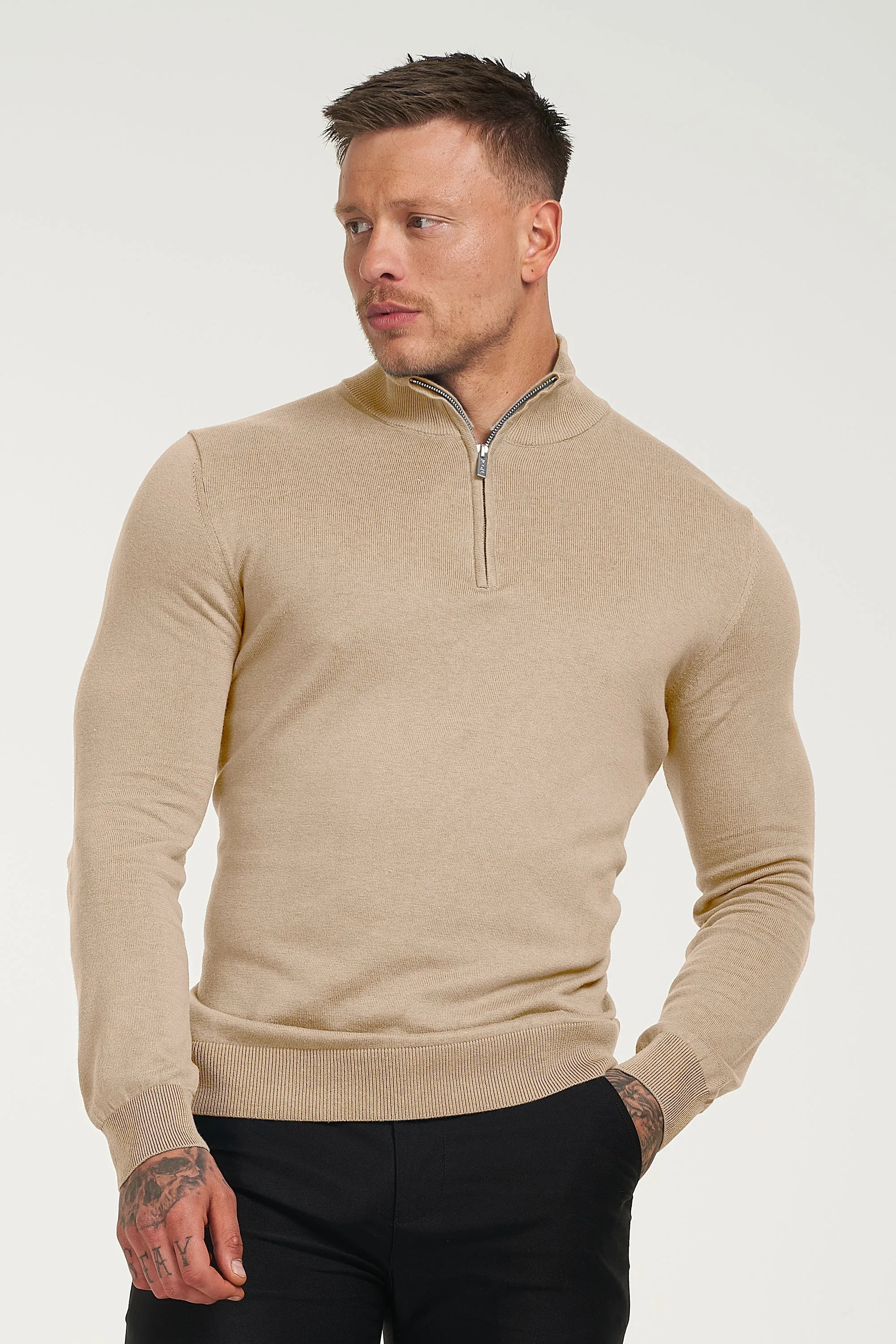 THE SANTONI HALF ZIP SWEATER