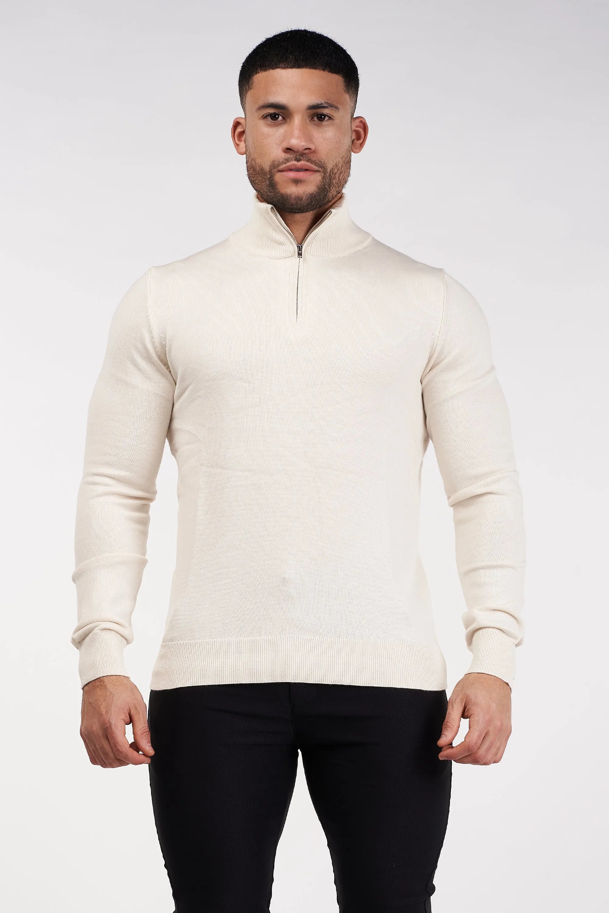 THE SANTONI HALF ZIP SWEATER