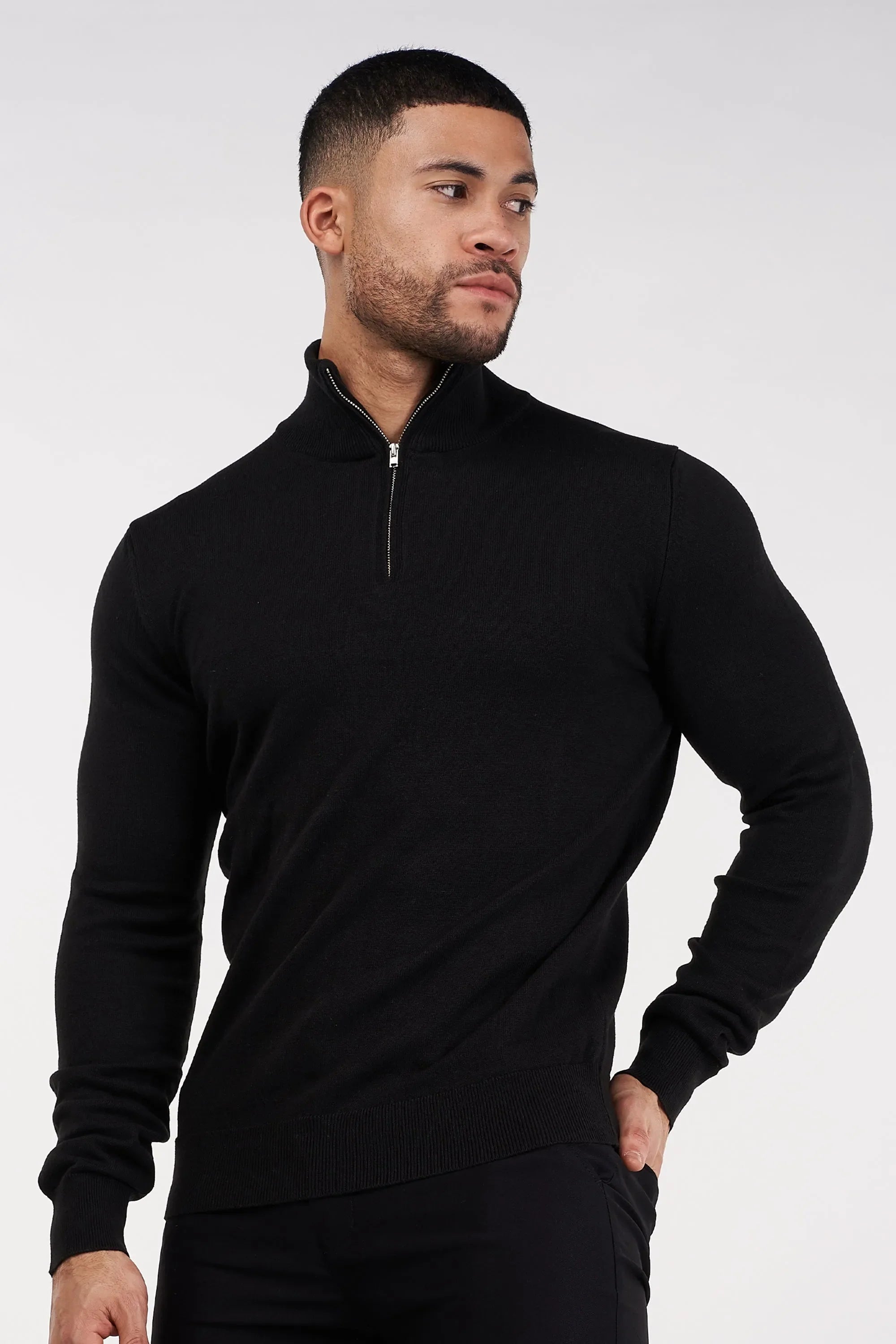 THE SANTONI HALF ZIP SWEATER