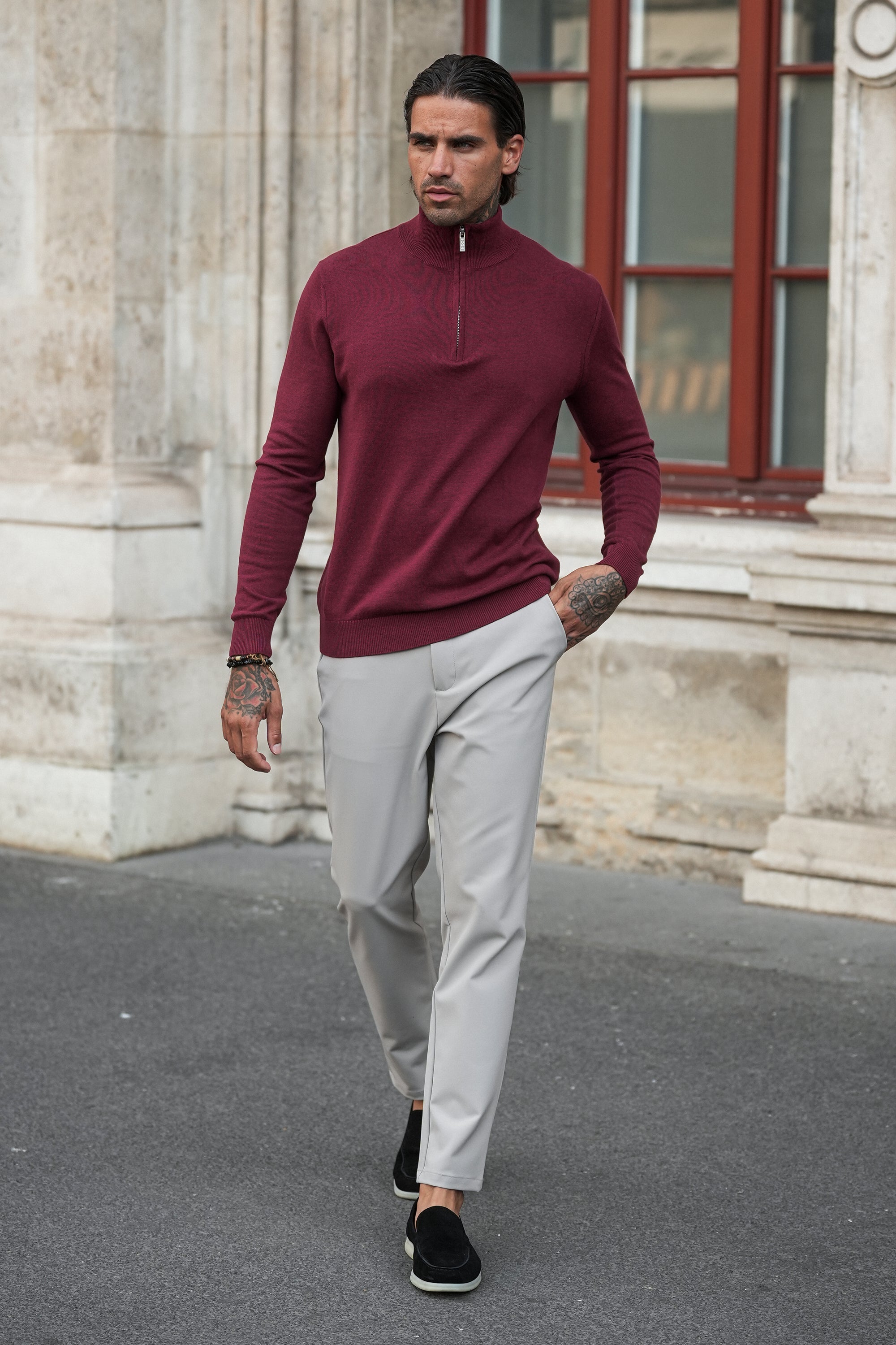 THE SANTONI HALF ZIP SWEATER