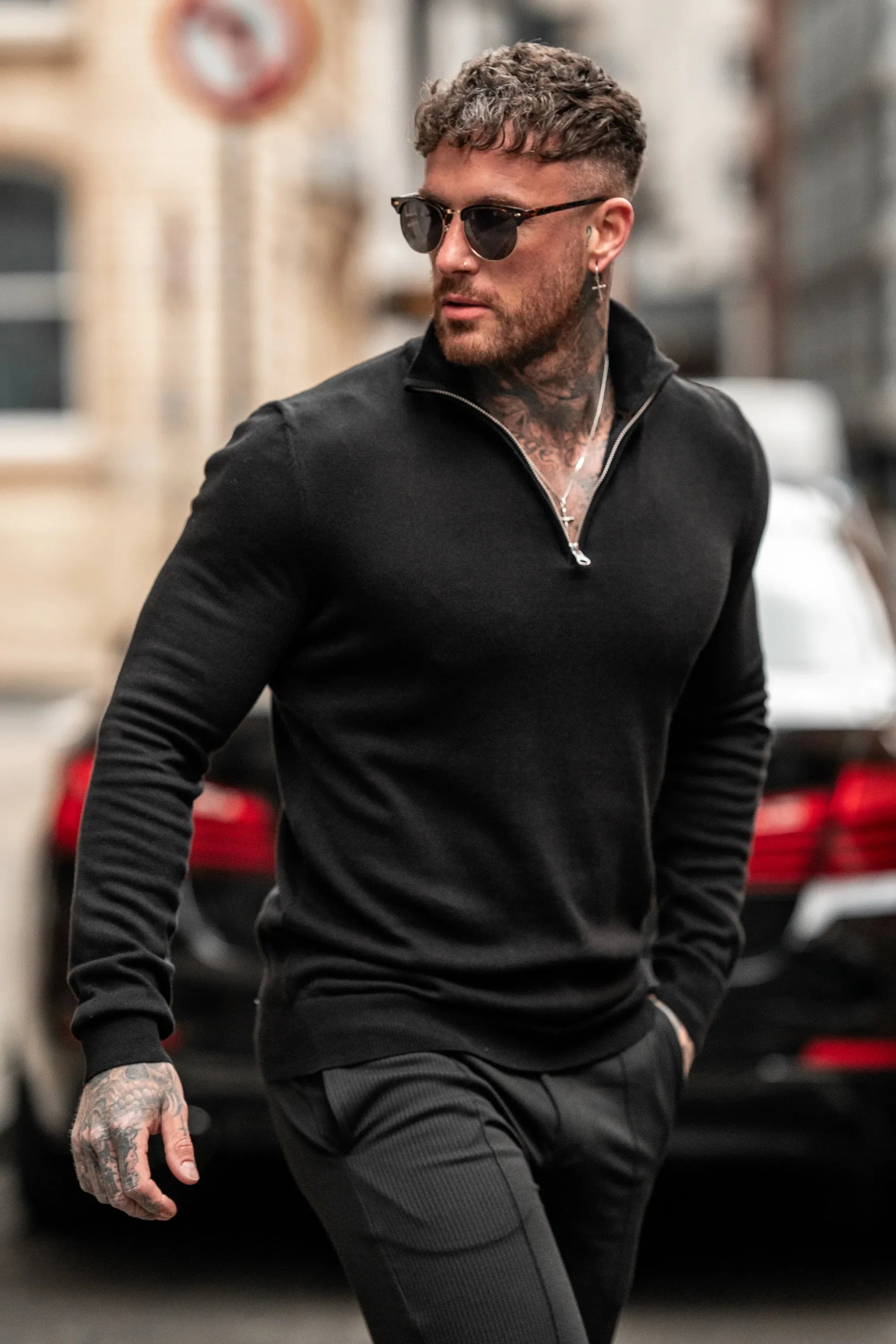 THE SANTONI HALF ZIP SWEATER